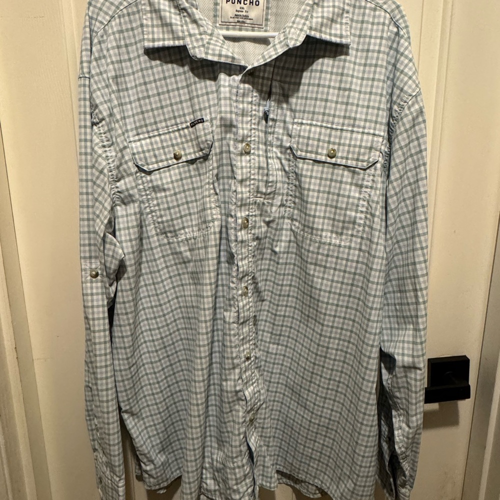 Men’s Poncho Outdoors Long Sleeve Button Down Shirt